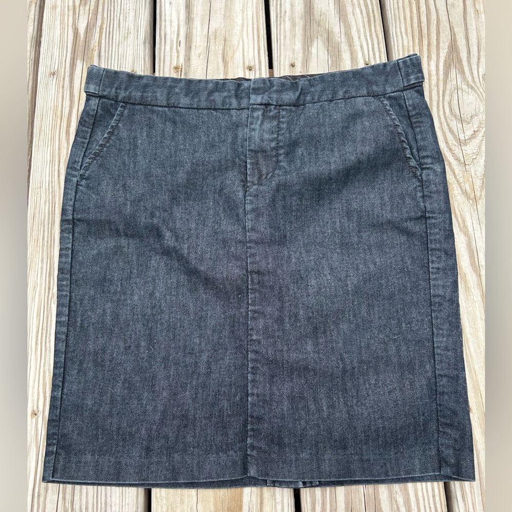 GAP Stretch Denim Mini Skirt Women's 6 Blue Dark Wash Pockets Belt Loop Split